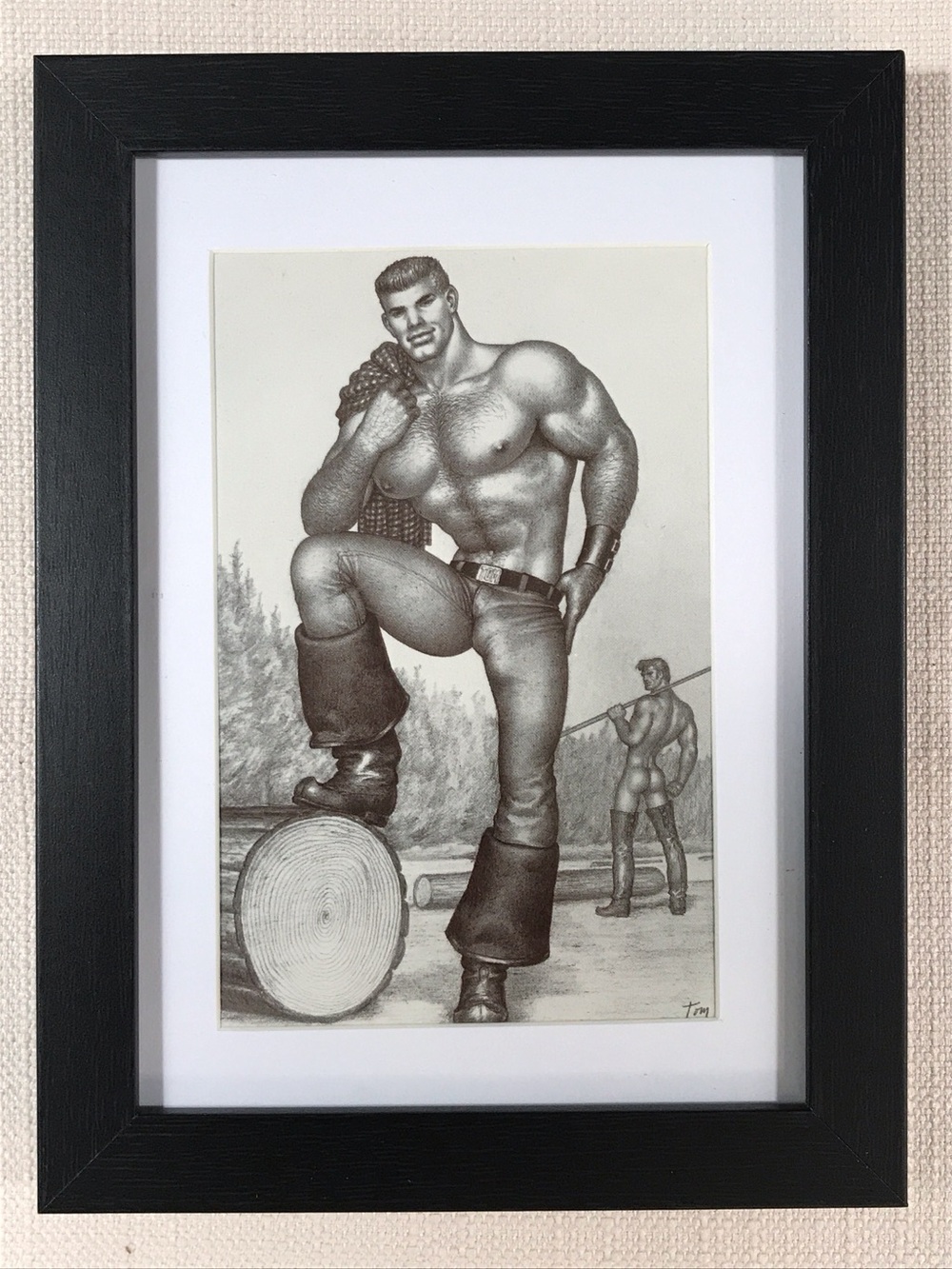 Tom of Finland Matted & Framed Postcard/Print 6” x 8” Masculine Loggers